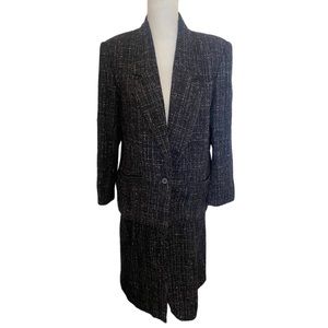 Bagatelle | Womens Black / Multicolor Wool Tweed Blazer Skirt Set Size 12